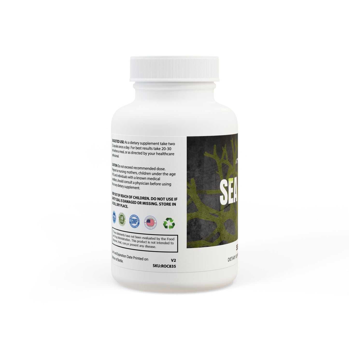 Sea Moss Supplement – Organic Irish Moss + Bladderwrack & Burdock (60 Vegan Capsules)